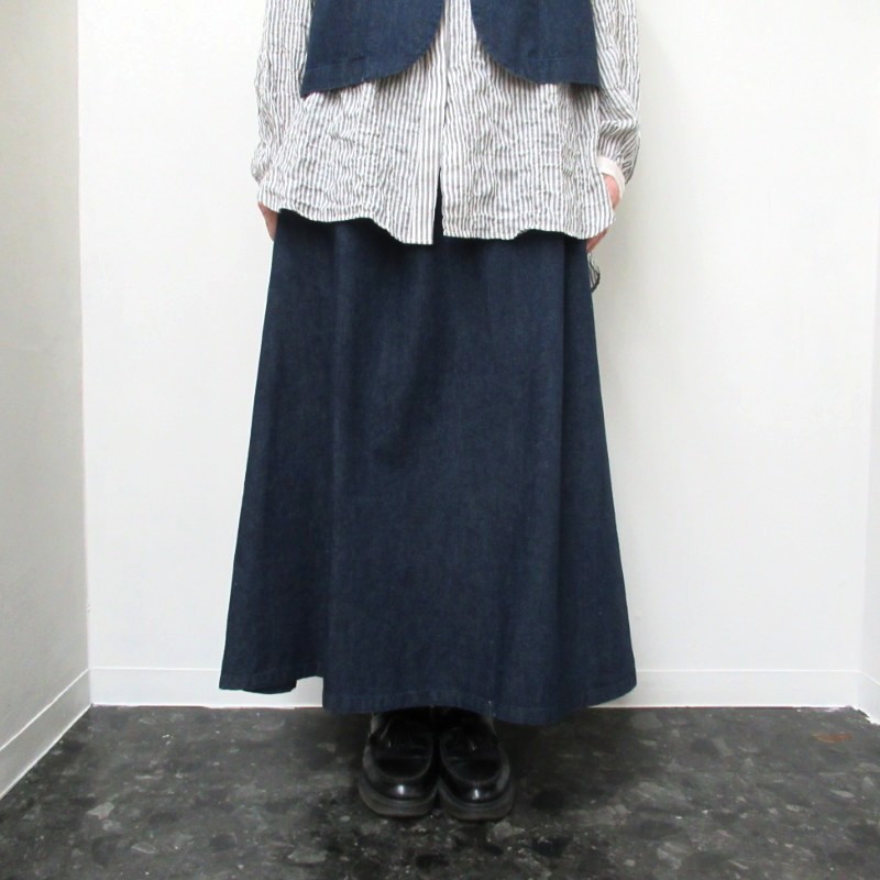 Parkes  前タックデニムギャザースカート /NV2